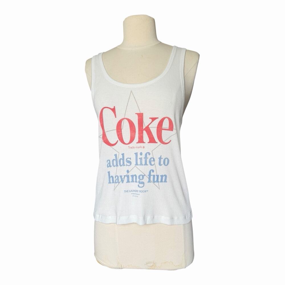 The Laundry Room Coca Cola Coke Adds Life To Having Fun Ribbed Tank Top LG NWOT